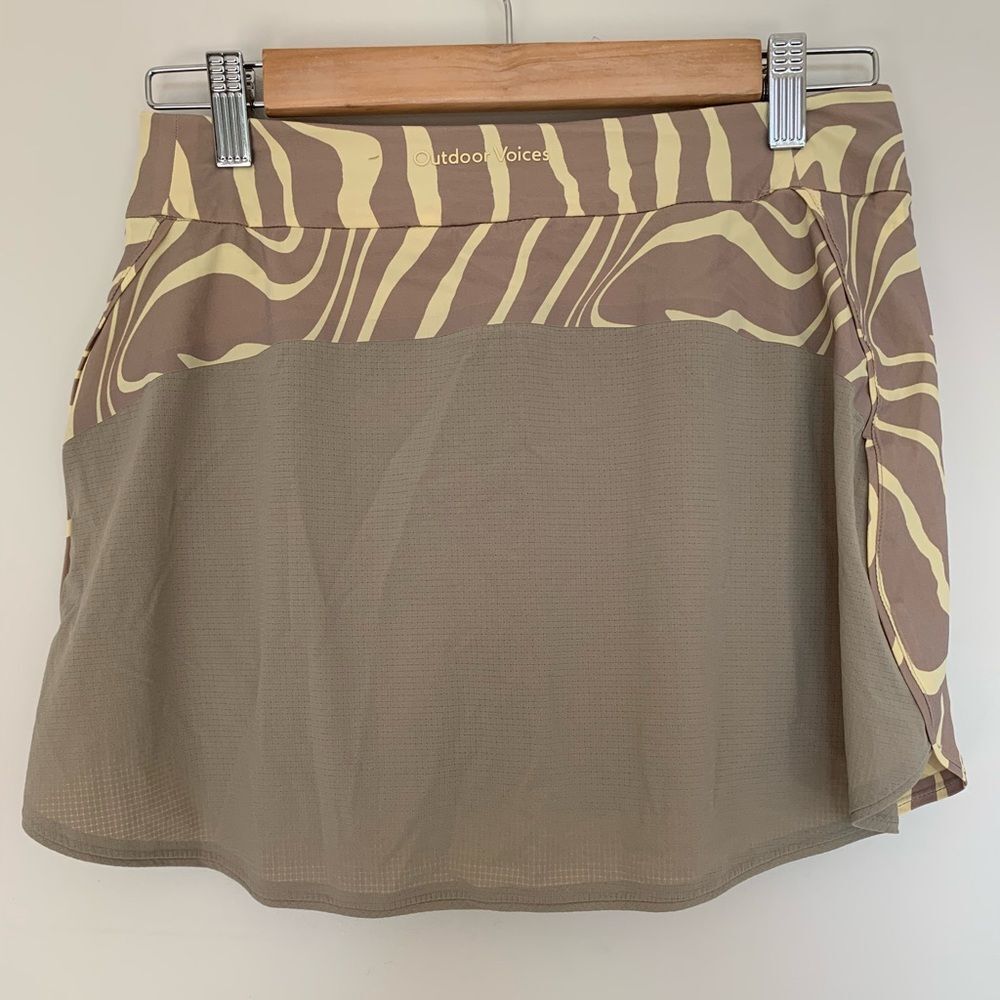 Outdoor voices pampas tan/beige and pastel yellow print swirl exercise skort S - Picture 5 of 6